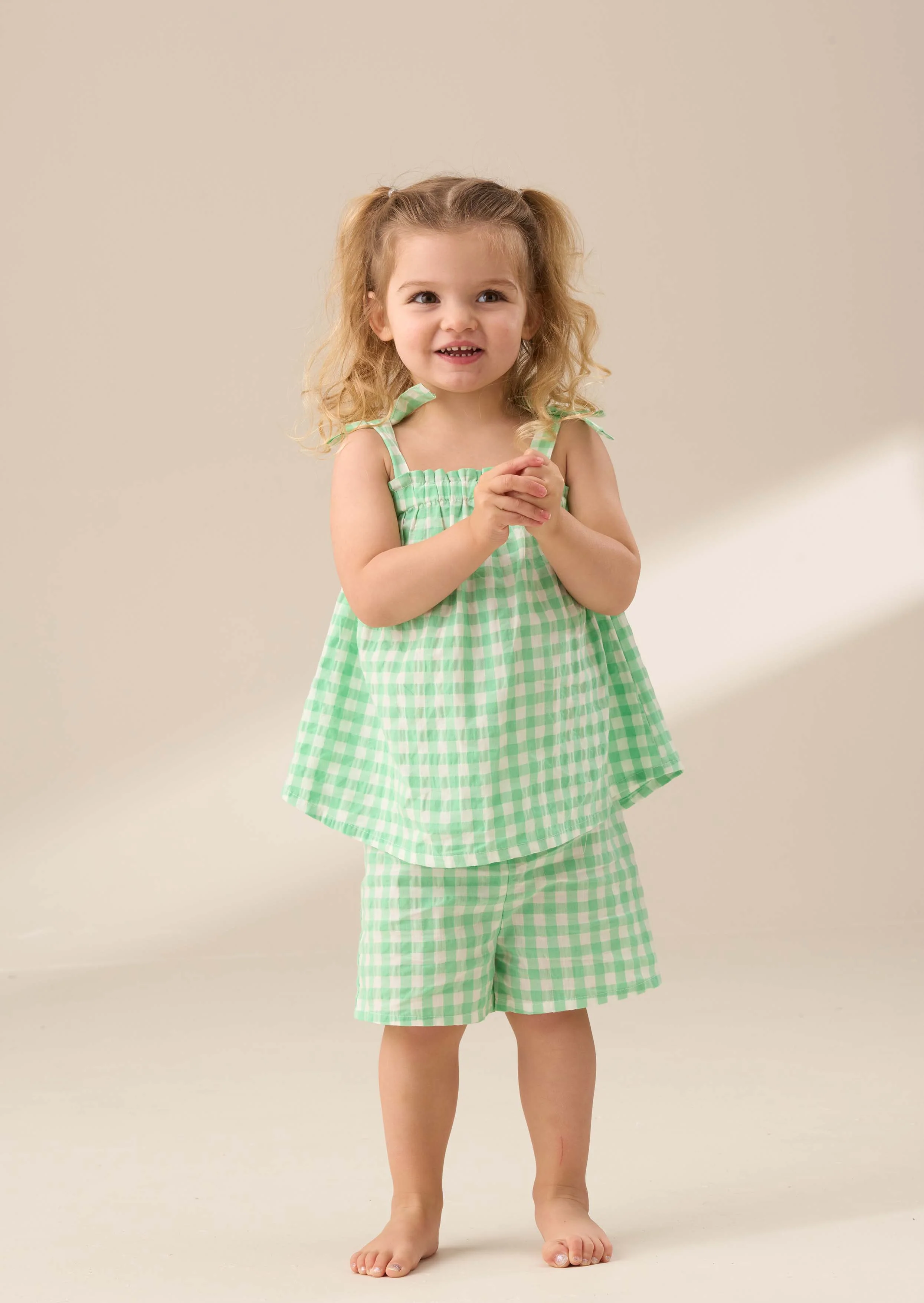 Baby Seersucker Gingham Top & Shorts Set